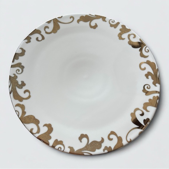 Cake Stand Platter Serving Tray CIROA LUXE Fiori Scroll 12” Pedestal Silver - Picture 2 of 5